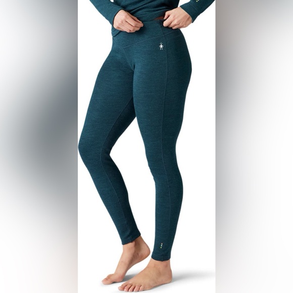 Smartwool Classic Merino Wool Thermal Leggings Twilight Blue Heather Small - Picture 1 of 7